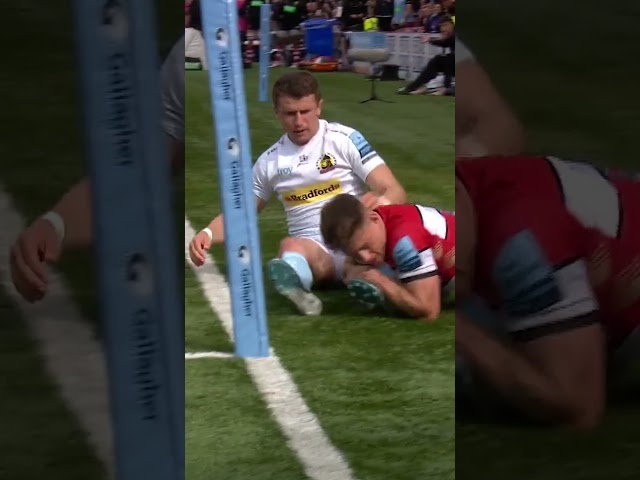Missed The Try By Inches! 🤯😱 Incredible Tackle From Skinner  #gallagherprem #shorts