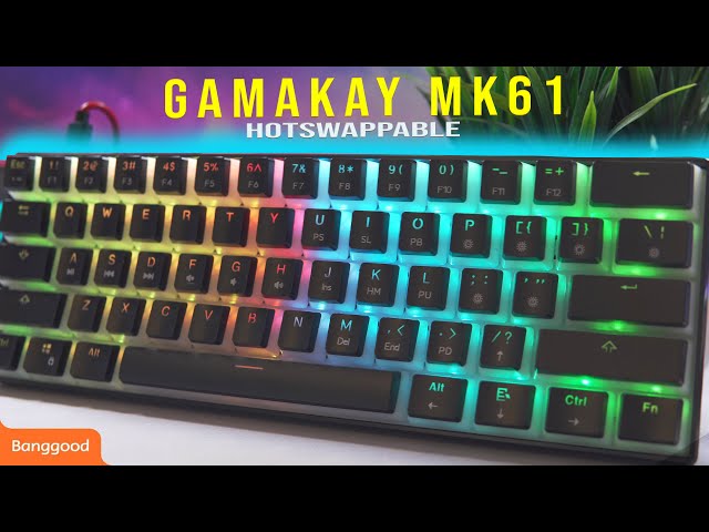 Gamakay MK61 Hot swappable Mechanical Keyboard From Banggood!
