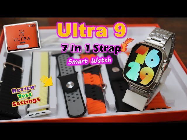 Ultra 9 Smart Watch 7 in 1 Strap Review Setting | 2.01 Display Bluetooth Calling | Wireless Charging