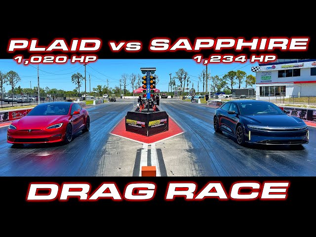 Lucid Sapphire Dethrones Tesla Plaid as World's Quickest Production Sedan * 1/4 Mile Drag Race