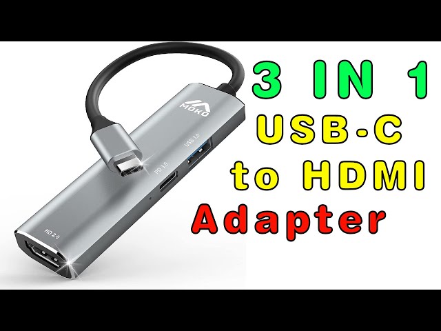 MoKo 3 in 1 USB C to HDMI Adapter 4K@60Hz