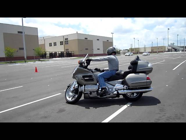 Riding a Honda Goldwing, figure 8 during motorcycle instruction