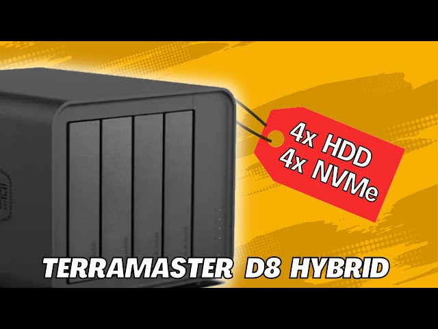 TerraMaster D8 Hybrid DAS - 4 Bay SATA + 4 NVMe - 10Gbps desktop storage