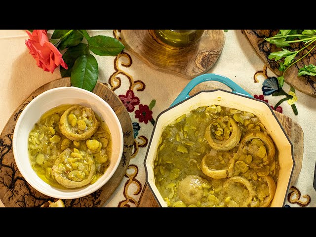 30 Minute Greek -Artichoke & Fava Bean Stew (VEGAN)