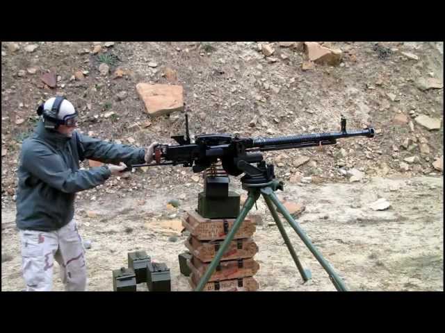 Shooting a DShK Heavy Machine Gun