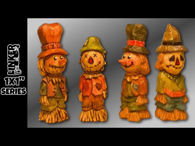 Carve a Tiny Scarecrow! Full Beginner Friendly Woodcarving Tutorial in a 1x1