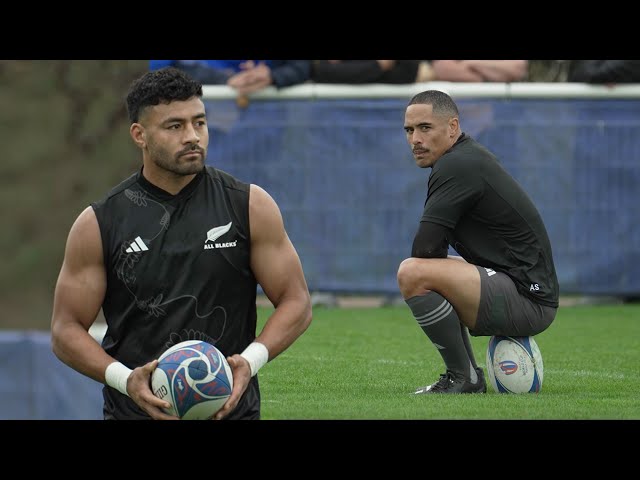 Emotional final training session before Rugby World Cup final for New Zealand