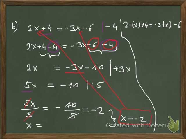 Gleichungen zusammenfassen und lösen (mit Probe)