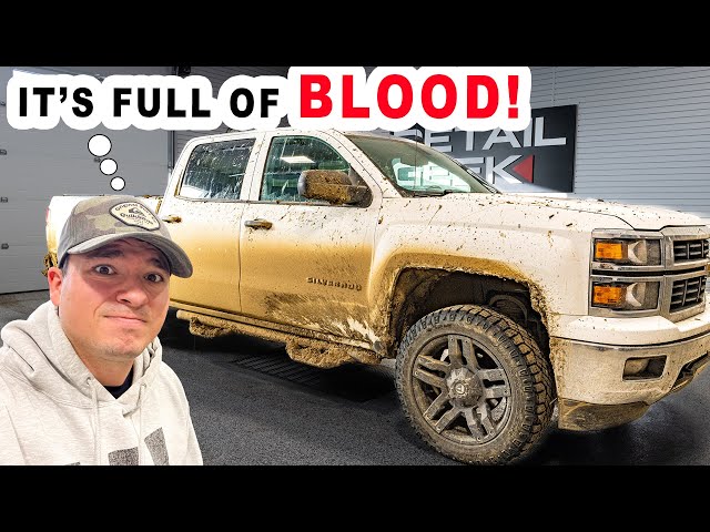 Cleaning a Hunter's BLOODY Truck | Super Muddy Truck Wash!