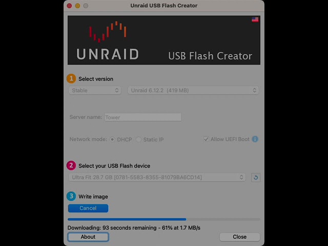 Unraid USB Flash Creator