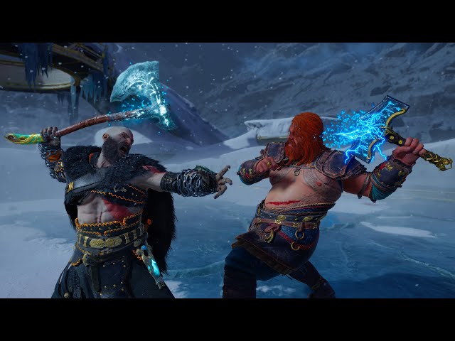 Cloaked Kratos vs. Thor New Game Plus - Aggressive Combat (No Damage/GMGOW) - God of War Ragnarok