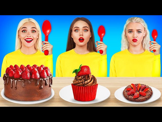 Big, Medium And Small Plate Challenge | Giant VS Tiny Food For 24 Hours | Mukbang by RATATA POWER