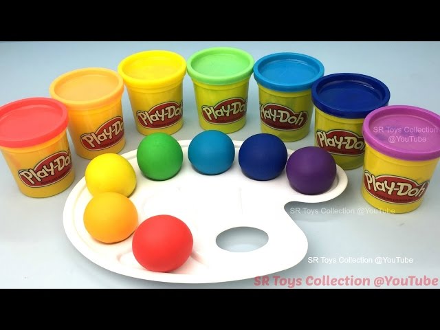 Rainbow Colours Play Doh Balls with Assorted Molds