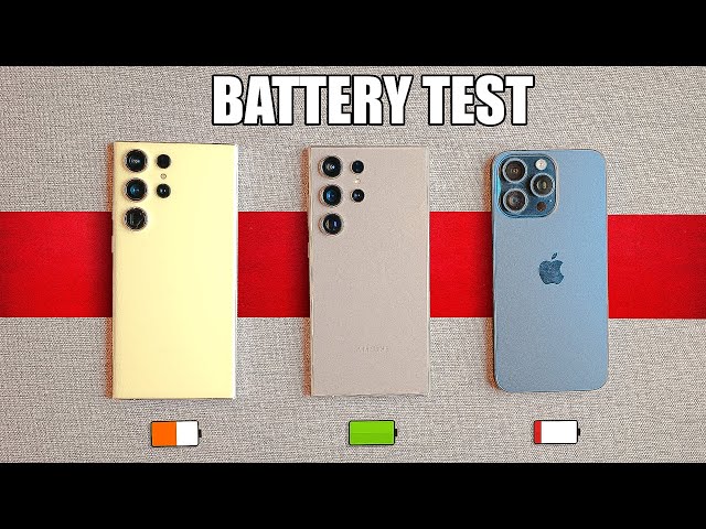 Samsung Galaxy S24 Ultra vs iPhone 15 Pro Max vs S23 Ultra - BATTERY TEST
