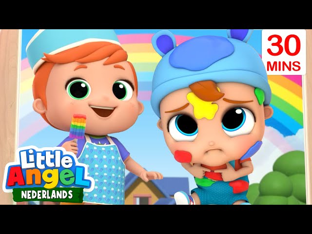 Ik hou van regenboogijs! | Little Angel | Moonbug Kids Nederlands - Kindertekenfilms