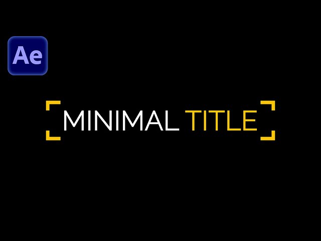 Minimal Title Intro Animation in After Effects | After Effects Tutorial Deutsch #11