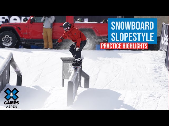 Snowboard Slopestyle Practice Highlights | X Games Aspen 2023
