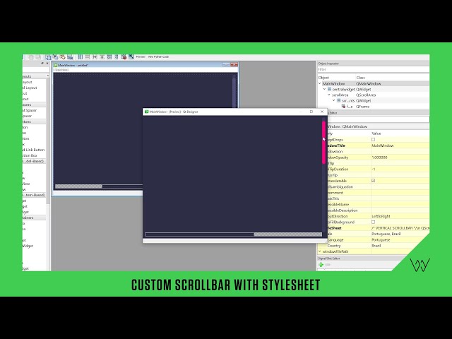 Qt Designer - Custom Scrollbar With Stylesheet [ Modern GUI ]