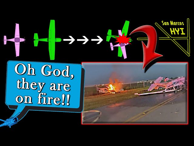 Two Airplanes COLLIDE IN MID-AIR during landing at San Marcos, TX | All Survived