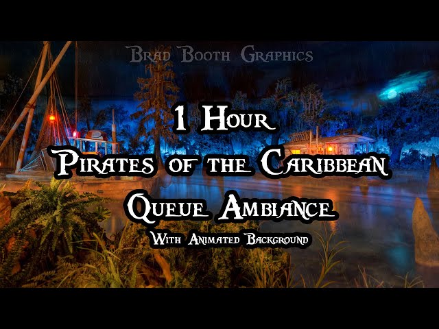 1 Hour Pirates of the Caribbean Queue Ambience Animated
