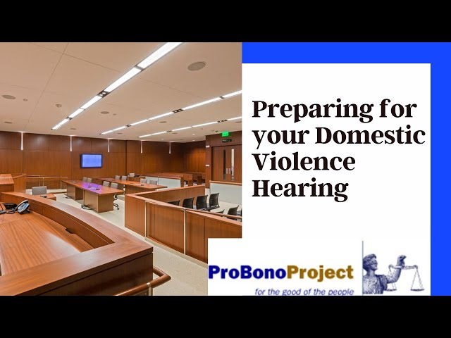 5. Preparing for your Domestic Violence Hearing