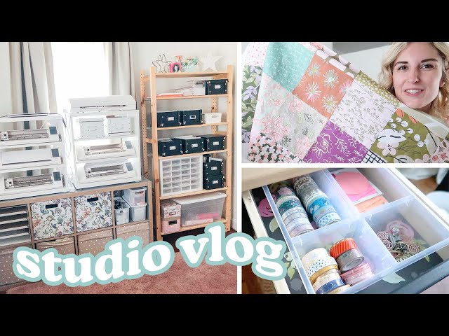 studio vlog | small business studio organization + DIY drawer liner