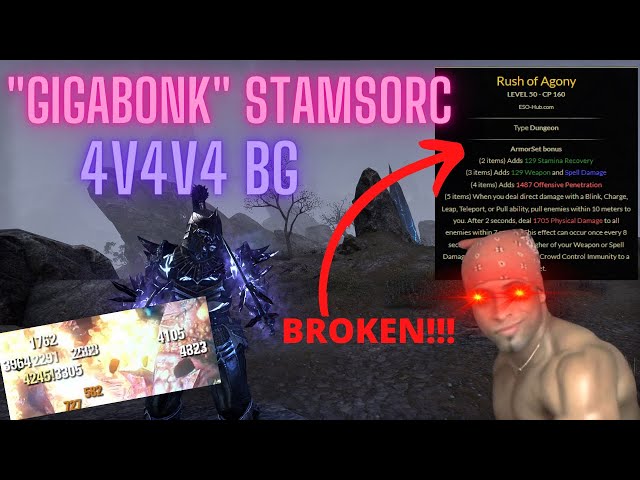 "Gigabonk" Stamsorc: Elder Scrolls Online 4v4v4 Battlegrounds (see description)
