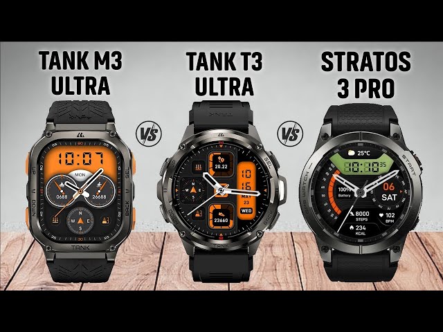 KOSPET TANK M3 ULTRA Vs KOSPET TANK T3 ULTRA Vs Zeblaze Stratos 3 Pro Rugged Smartwatch 2024