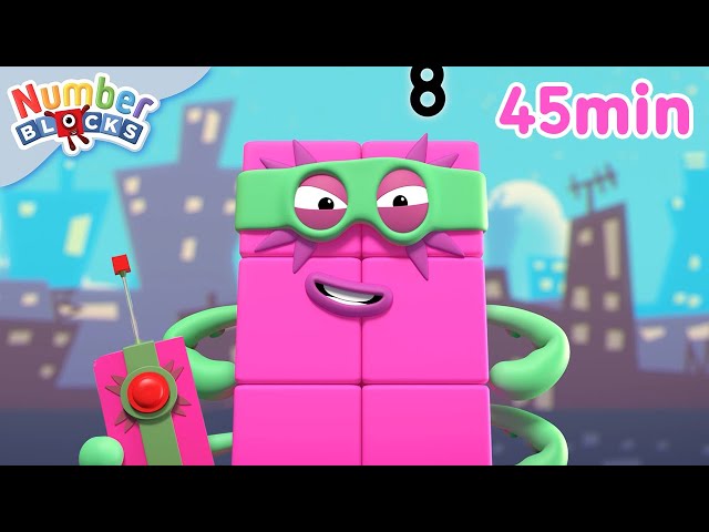 🐸 Playing Games! Wonderful Discoveries in Numberland 🌻 | 45 mins of Numberblocks | Learn to Count