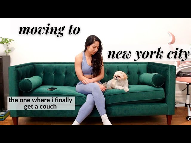 MOVING TO NYC ALONE AT 33 (vol. 8)//green couch setup, neighbors note, apartment update, mold issue?