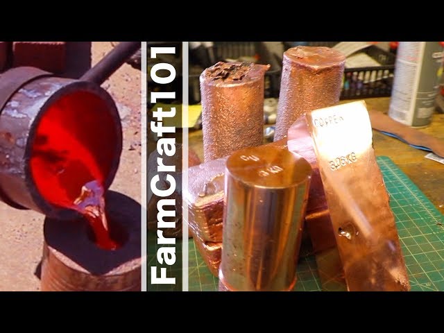 Biggest DIY Copper Melt on YouTube.  60 POUNDS of Copper Into Ingots. FarmCraft101
