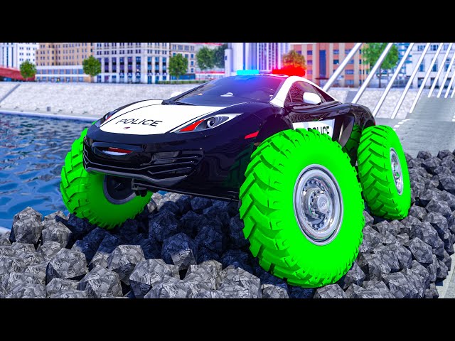 Super Police Car Change Tyres | Fire Truck Frank |  Monster Cars | Wheel City Heroes Cartoon