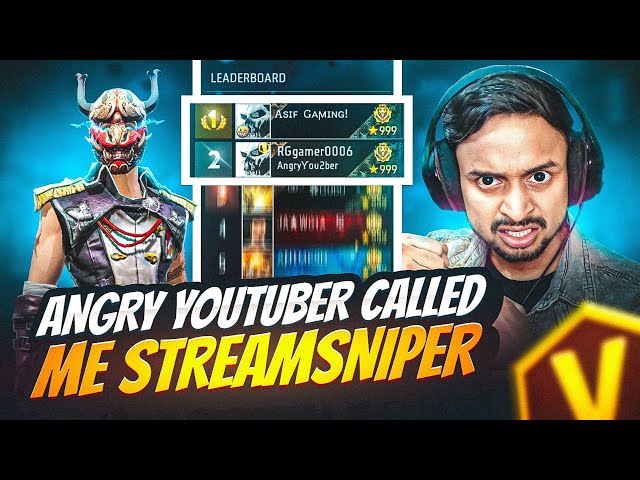 Angry YouTuber 🤬 Called Me Stream Sniper After Losing The Game On Live 🤯 Garena Free Fire