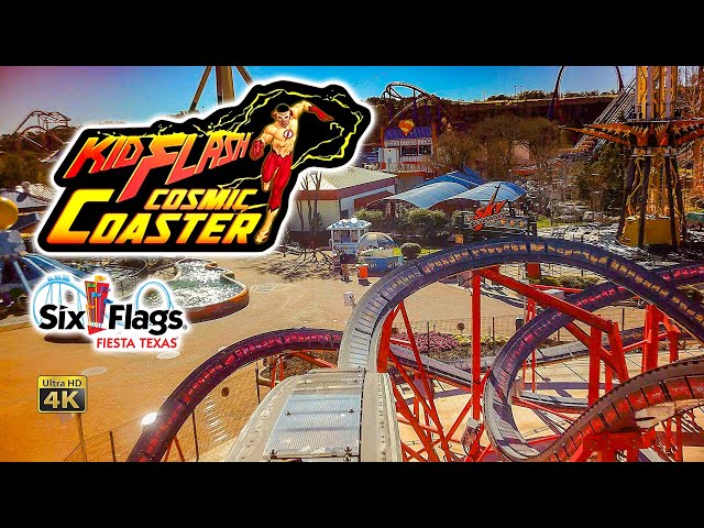2024 Kid Flash Cosmic Coaster On Ride Front Seat 4K POV Six Flags Fiesta Texas