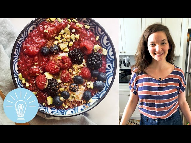 Porridge in Pink with Raspberries & Greek Yogurt from Maria Speck | Genius Recipes