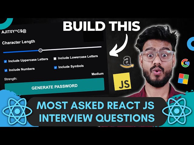 React JS Interview Questions ( Password Generator ) - Frontend Machine Coding Interview Experience