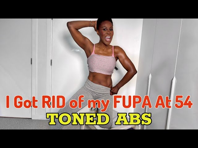 HOW TO GET RID OF BELLY FAT & THAT FUPA AT 54! FAB ABS WITH A CHAIR 🪑FOR THOSE WITH KNEE ISSUES! 👙