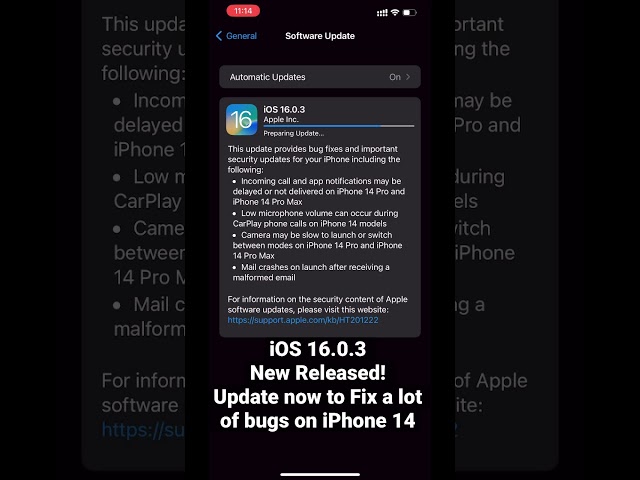 iOS 16.0.3 Released! Urgent Update to Fix iPhone 14 Bugs #shorts