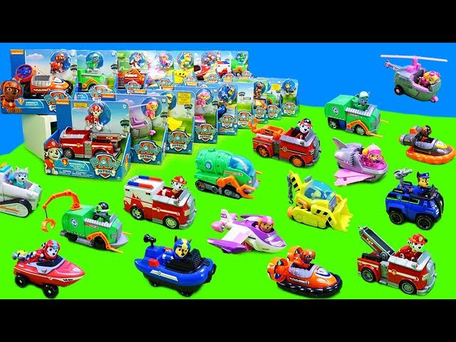 Paw Patrol Feuerwehrautos, Polizeiautos, Bagger, Boote & Flugzeuge | Spielzeug Unboxing für Kinder