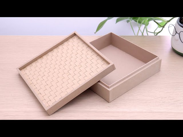 [Cardboard Crafts | DIY] How to make a handwoven box with cardboard #cardboardcraft #handwoven #box