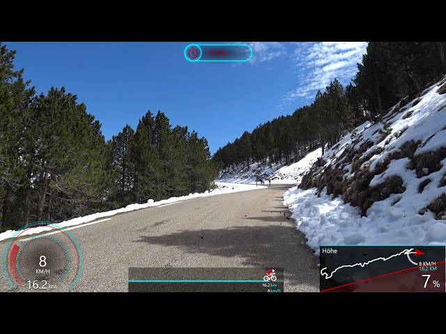 Virtual Indoor Cycling Workout Mont Ventoux Part 5 🚵‍♀️🗻Garmin Ultra HD