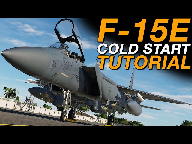 DCS: F-15E Strike Eagle Cold Start, Taxi & Take Off Tutorial!