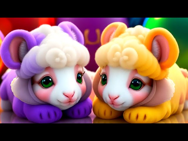 Little Lambs with colorful balls and babies - Fun Ai Animation video for Children