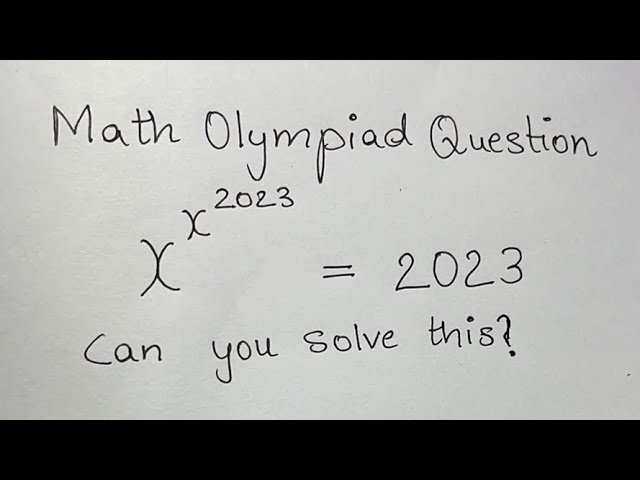 Math Olympiad Question | Can you solve this Equation?