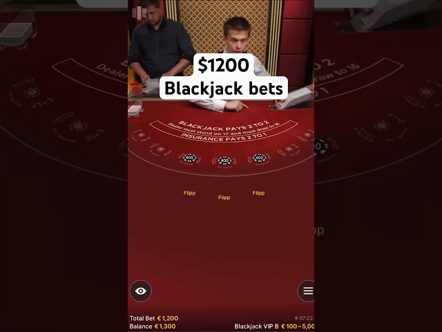 Can we get lucky?! $1200 blackjack bets #shorts