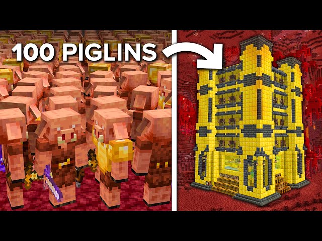 Giving 100 Piglins 50,000 Gold Blocks