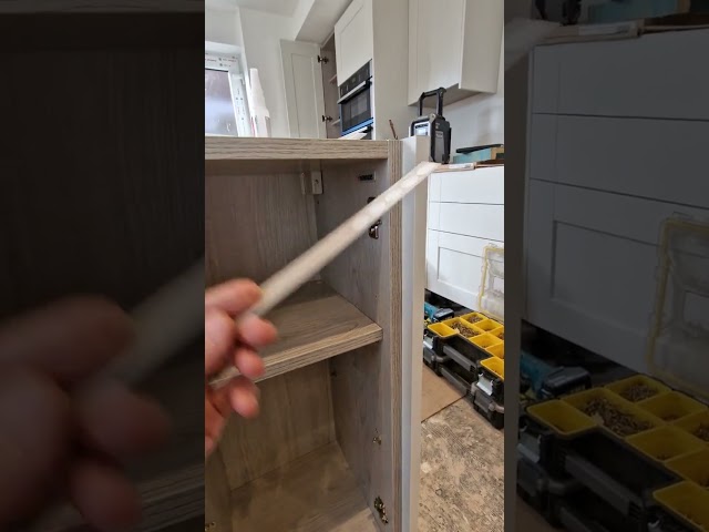 How to fix a fitted Kitchen End Panel to your cabinet without unsightly screw heads showing!