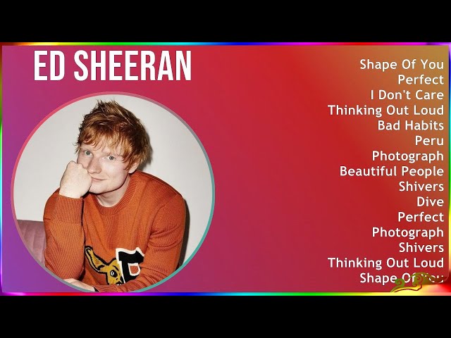 Ed Sheeran 2024 MIX Las Mejores Canciones - Shape Of You, Perfect, I Don't Care, Thinking Out Loud