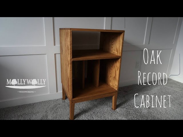 DIY Small Oak Record Cabinet