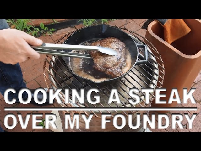 Cooking a Steak over my Aluminum Foundry (with Guinness Mushroom Sauce)